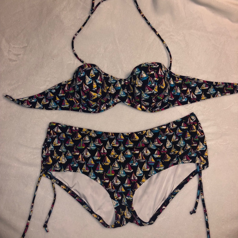Adorable VS Multi Color Sail Boat Bikini - NWOT